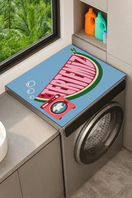 Clothes Dryer Top Organizer Mat Liquid-Proof Cover Watermelon Freshness