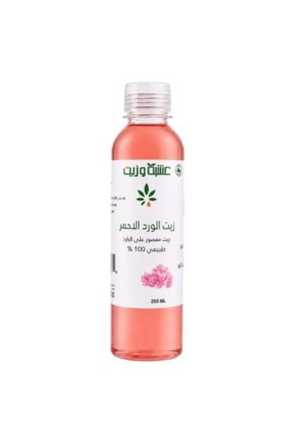 عشبة وزيت - زيت الورد الاحمر للعناية بالبشرة والشعر - 250 مل