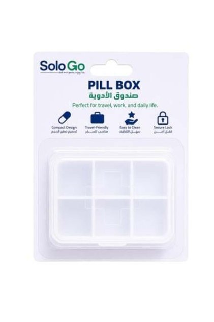 Solo Go Medicine Organizer Box - 6 Compartments