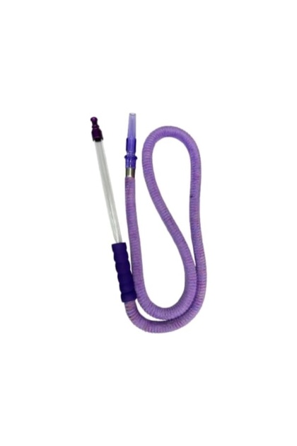 Acrylic Hookah Hose with Rubber Handle | Washable 1.5 Meter Long Shisha Pipe | Hookah Accessories (Purple)