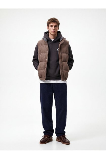 Baggy Velvet Corduroy Navy Blue Trousers