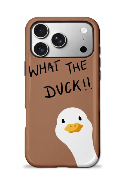 Compatible with iPhone 17 Pro Max / 18 Pro Max - What a Duck!, Double Layer Cover, Glossy Surface Protective Case