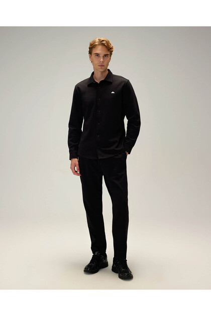 Cotton Black Men's Trousers 5Wm4711