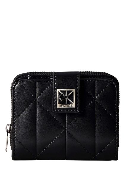 Siyah Kadın Cüzdan QUILTED FLAP ZIP AROUND