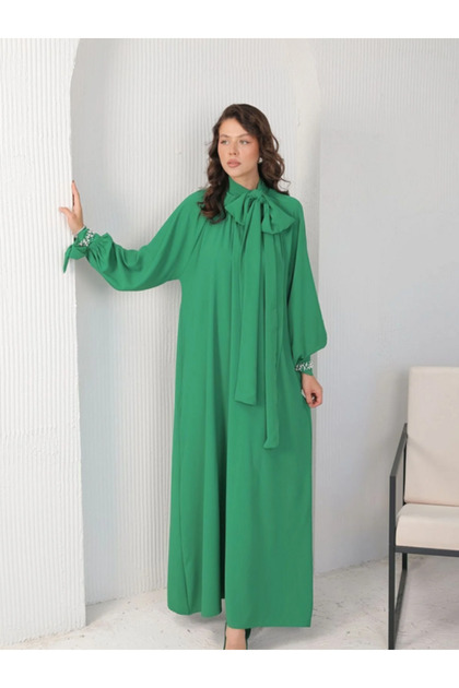 Pearl-Embellished Dress Green 2096