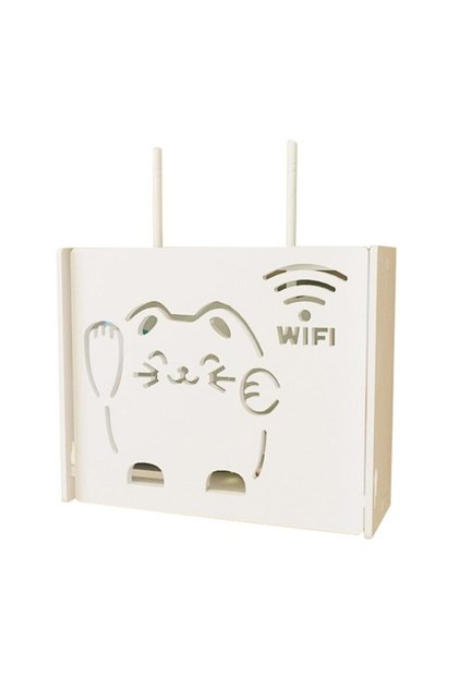 Raft Suport Router Wireless S 240x200x85 mm, Mascare Fire, Posibilitate Montare pe Perete, Alb