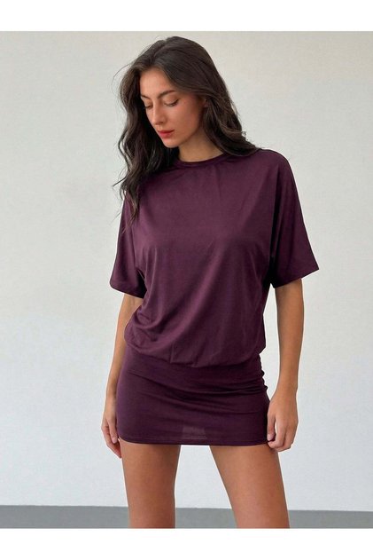 Rochie mini, mov - L