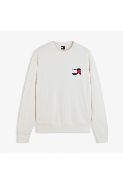 Wavy Flag Erkek Beyaz Sweatshirt