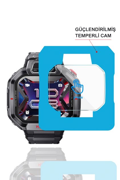 Huawei Watch Kids X1 / X1 Pro Uyumlu Kolay Uygulama Aparatlı Temperli Cam Ekran Koruyucu