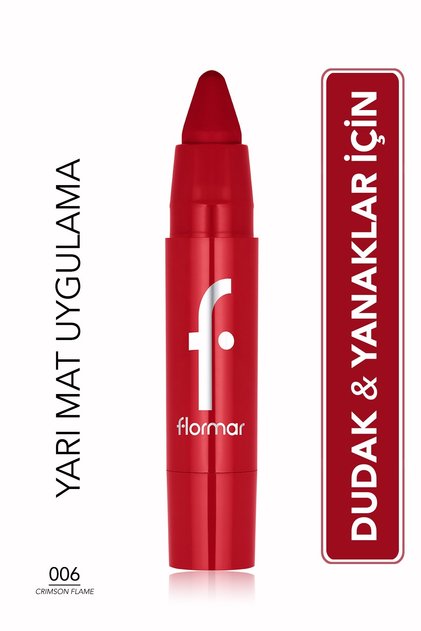 Lip & Cheek Yüksek Pigmentli Kremsi Yarı Mat Bitişli Crayon
