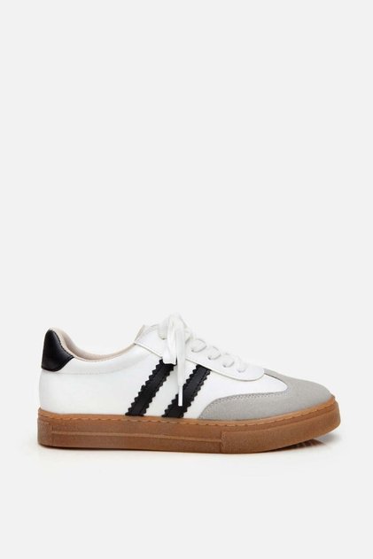Women's White Stripe Detailed Casual Sports Shoes