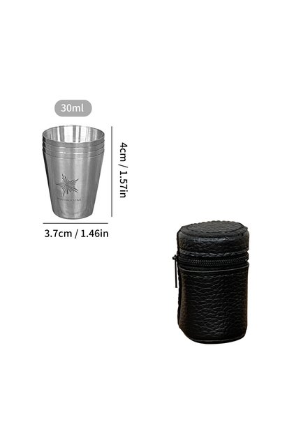 30ML 4 Cups Outdoor Practical Travel Stainless Steel Cups With Bag Portable Campin