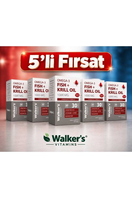 Krill Oil Omega 3 Sitikolin Lutein Q10 içeren Vitamin (5'li)