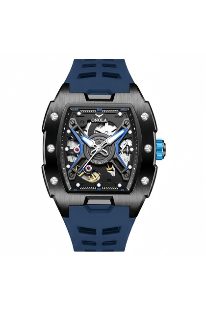 black blue Fashion Hollowed out Wine Barrel Popular ONOLA Fully Automatic Mechanical Men's Silicone