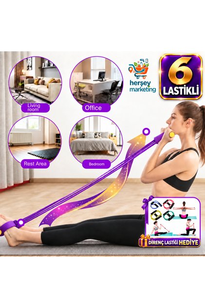 Karın Kol Kalça Ayak Tüm Vücut Şekillendirme Fitness Aerobik Body Trimmer 6 Lastikli Kaliteli Ürün 3 Kata Kadar Esneme