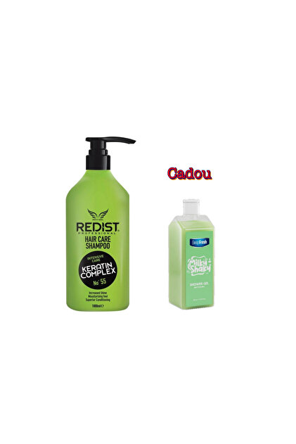 Șampon cu Keratină – Îngrijire reparatorie pentru păr deteriorat – 1000 ml pentru parul cu fir subtire, lipsit de volum si cu tendinta de ingrasare + Cadou gel de dus 500 ml