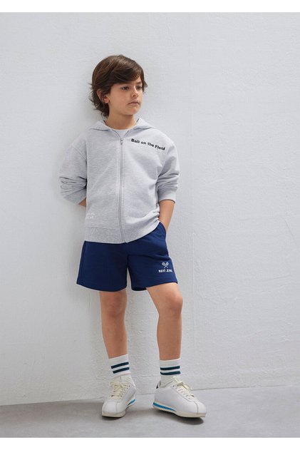 Back Printed Hooded Gray Sweatshirt 6S10182-88467