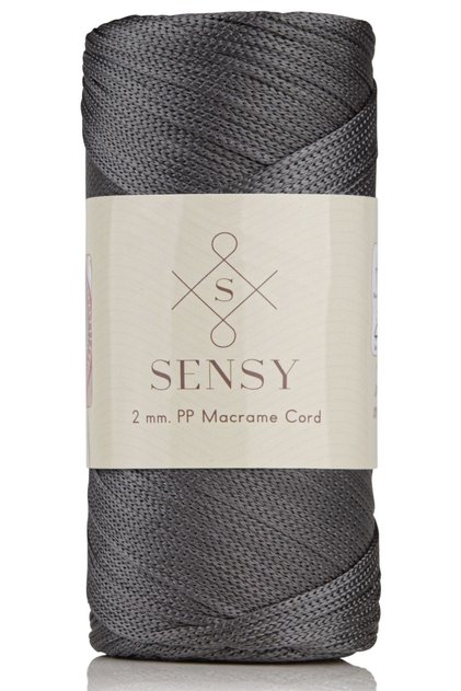 2 Mm - 200 gr Polyester Macrame Thread Dark Gray 230 M Polyester Macrame Thread Suppla Rope And Bag Thread