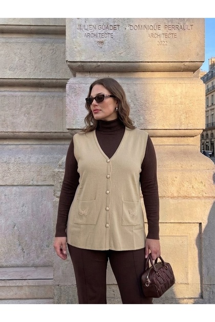 Cebi Butterfly Stone Steel Knit Classic Tricot Vest