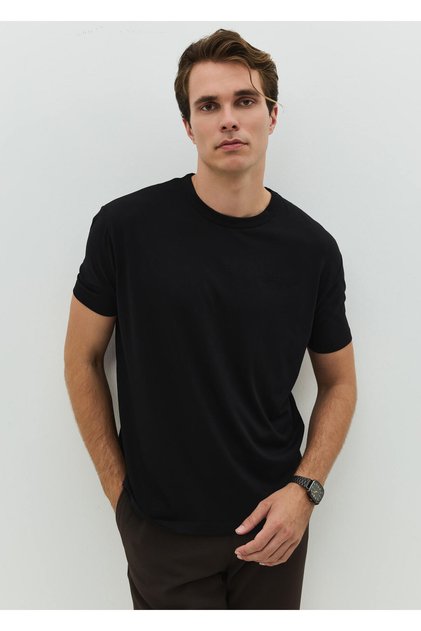 Nakışlı Regular Fit Rahat Yaka Soft Touch Modal Penye T-shirt