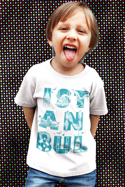 Istanbul Letters White Short Sleeve Girls Boys Unisex Children's T-Shirt