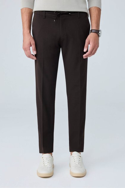Erkek Comfort Fit Kahverengi Jogger Pantolon | Esnek Kumaş Günlük Rahat Kesim – 169DNGR