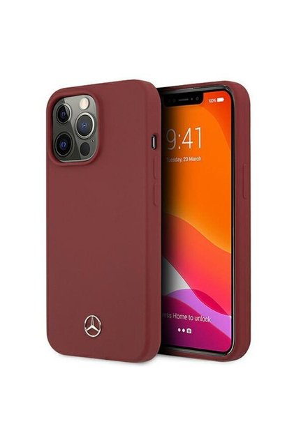 Husa Silicone Line pentru iPhone 13 / 13 Pro, hardcase premium, culoare rosu