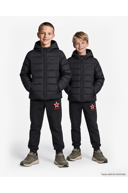 ALL WEATHER Cozy Fit Full Zip Jacket Büyük Erkek Çocuk Siyah Mont SK2620101-3817