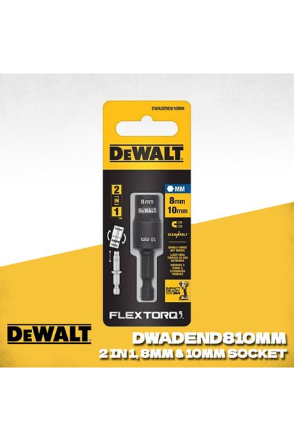 مفتاح ربط مزدوج الأطراف قصير DWADEND810MM FLEXTORQ 2 في 1 مقاس 8/10 مم