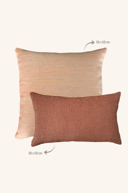 Set of 2 Orange Filled Throw Pillows