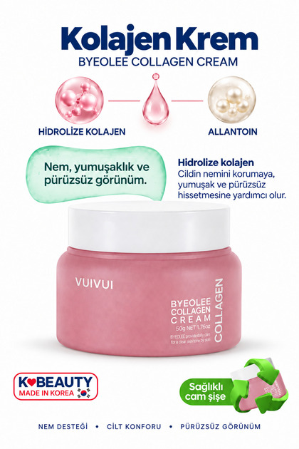 Kolajen Kore Krem Botoks Etkili Canlandırıcı Nemlendirici Kırışıklık Karşıtı Dolgunlaştırıcı 50 gr