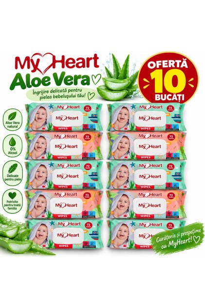 Set 10 buc Servetele 72 buc/pachet Aloe