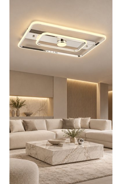 MİNA 60 LIK LED AVİZE 3 RENK IŞIK MOD MODERN DEKORATİF AYDINLATMA