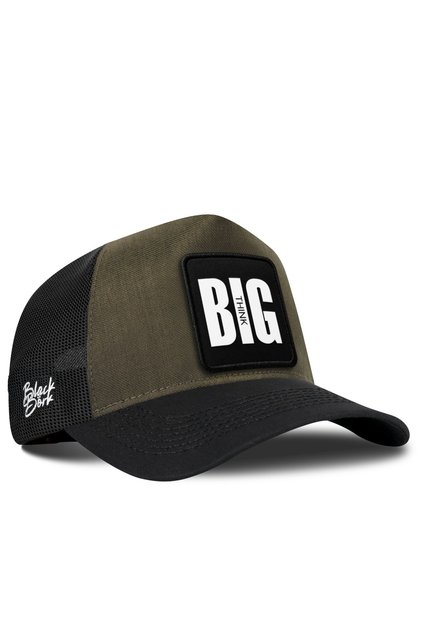 Big Think Logo Cordura Black-Khaki Trucker Hat