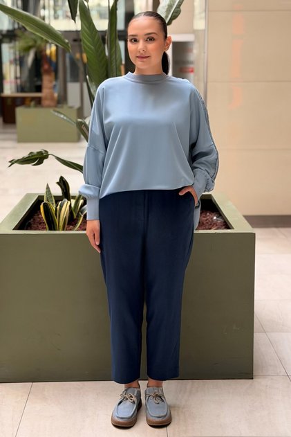Beli Geniş Lastikli Cepli Havuç Kesim Pantolon