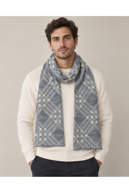Checkered Knitwear Scarf