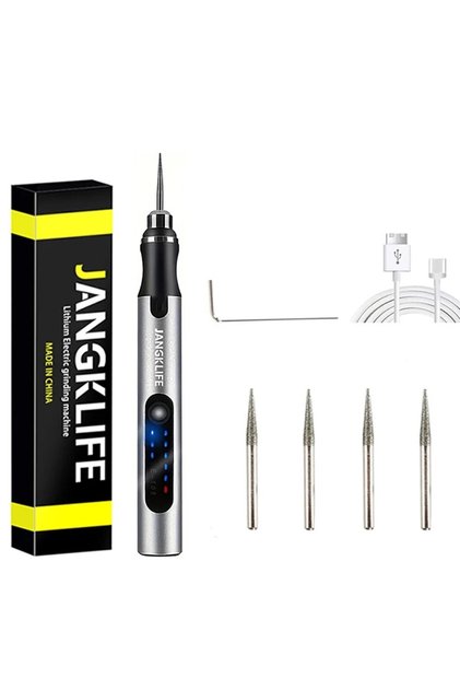 مجموعة أدوات دوارة لاسلكية JANGKLIFE مزودة بمنفذ USB، قلم نقش للأعمال الخشبية، للمجوهرات، المعادن، الزجاج، مي