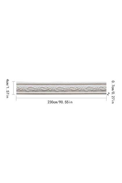 WHITE 230*4 Cm Self Adhesive Wall Border Strip Waterproof Wall Trim Line Wallpaper Skirting Border 3