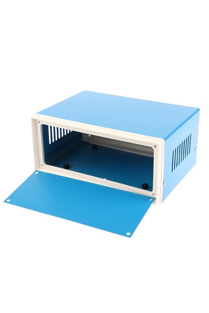 Blue Junction Box Metal Rectangle Electronic Project Case DIY Preventive Box Power Enclosure Corr...