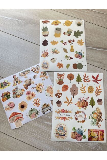 Autumn Set - 3 Different Models - Opaque Sticker - (3 Set / 64 Stickers)