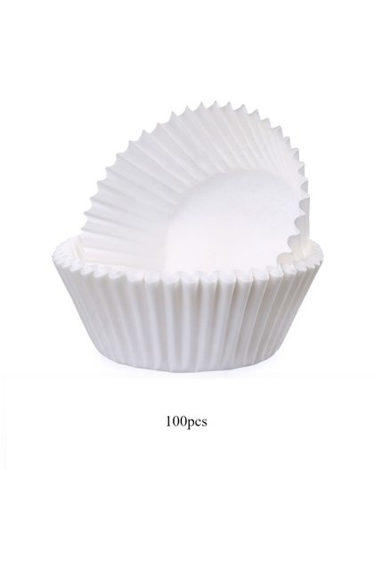 100pcs White 100 Count Baking Cups Non-stick Paper Cups Premium Greaseproof Food Grade Cupcake Liner