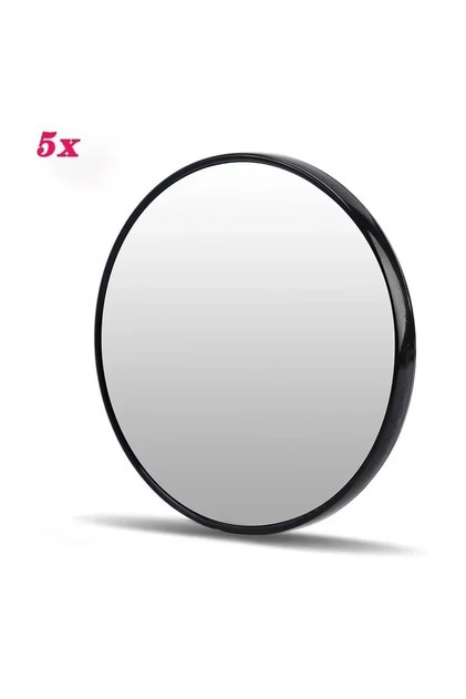 Black-5X 5X/10X/15X Magnifying Mirror with Suction Cup Round Cosmetics Makeup Mirror Shaving Bedroom