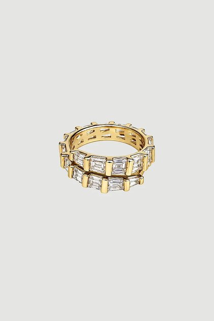Baguette Stone Adjustable Ring - Gold