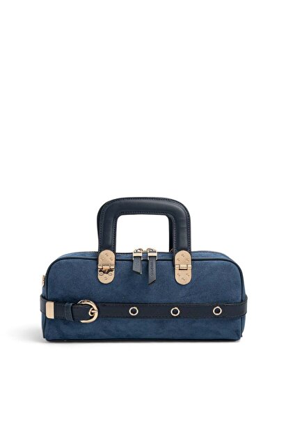 Navy Blue - Navy Blue Suede Women's Handbag Sp1258