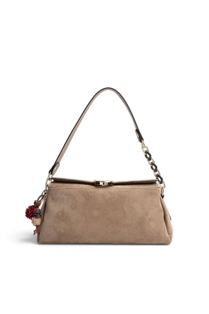 Vizon - Latte Suede Women's Shoulder Bag Sp1294