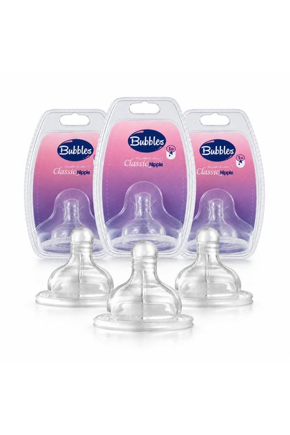 Babyliss Classic Silicone Anti-Colic Valve Replacement Teat, 1 Month+ - 3 Piece Offer