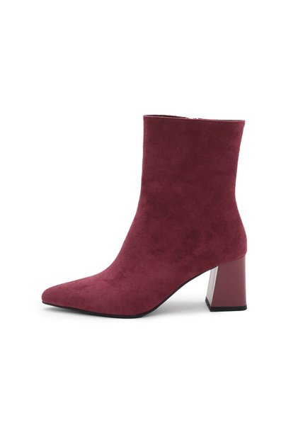 Burgundy Pointed Toe Ankle Women's Heeled Boots