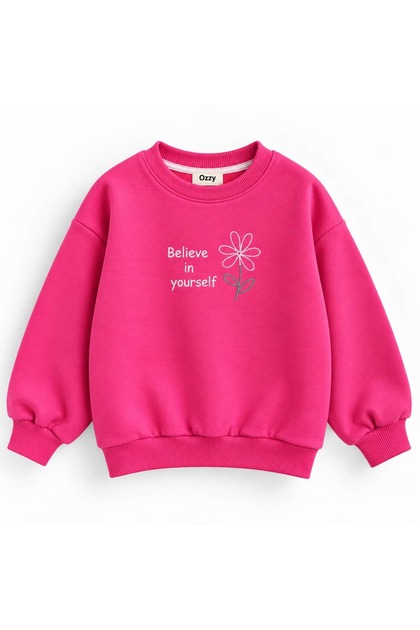 Girl's Sweatshirt with Floral Embroidery on the Back