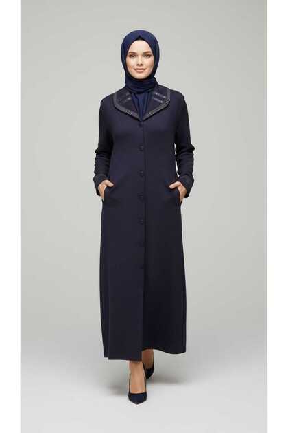 Women's Middle-Aged and Older Women's Honeycomb Fabric Ferace with Collar, Buttons and Pockets