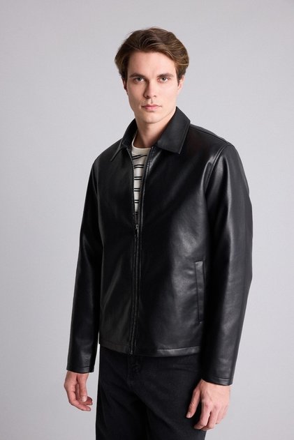Men's Leather Coat and Jacket E8888Ax/Bk27 Black